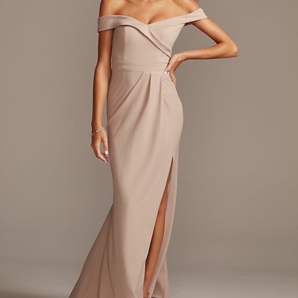 Off the Shoulder stretch crepe bridesmaid dress